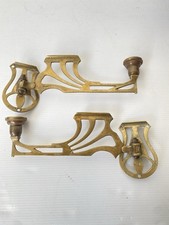 Pair Antique Brass Piano Wall