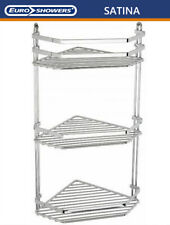 SATINA SHOWER CADDY BATHROOM SHELF BASKET TIDY RANGE: HANGING RECTANGLE CORNER 