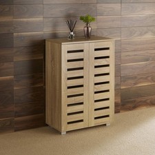 Oak Effect Wooden Shoe Cabinet
