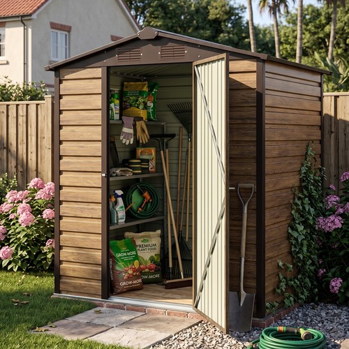 6ft garden shed metal apex - x,