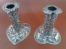 PAIR OF STERLING SILVER CANDLE HOLDERS HALLMARKED 1891 MADE BY WILLIAM COMYNS