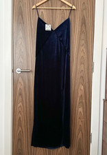 Zara Navy Blue Velvet V Neck