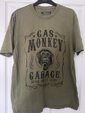 Gas Monkey Khaki Tshirt Uk Size M Medium