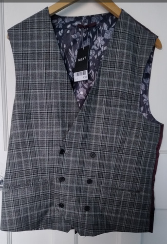 Next mens grey checked double - mens,