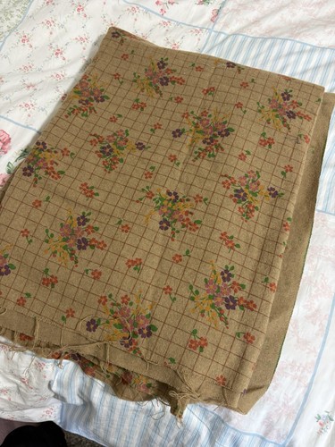 Vintage flour sack fabric - vintage, dark