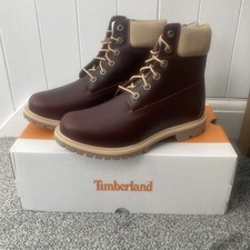 Timberland UK 6/EU 39 Premium 6 In Lace Waterproof Burgundy Full Grain