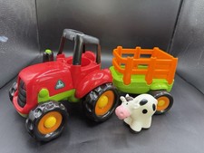 ELC Happyland Farm Tractor & Trailer - Lights & Sounds - With Toy Cow Figure