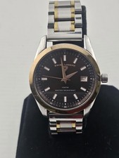 Swiss Legend Mens Quartz Watch Rose Gold Heavy Date Window New Battery Runs 