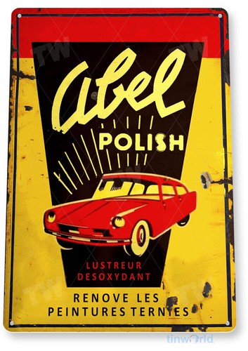 Abel car polish sign - car, rustic
