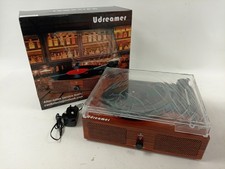 Udreamer Vintage Style Turntable Record Player with Built-in Speakers Preowned 