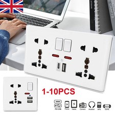 1-10 x Double Wall Plug Socket