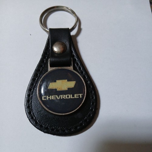 Vintage leather chevrolet key - leather,