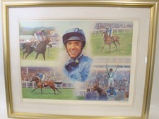 Frankie Dettori Signed Art Print by Stephen Smith Ltd Edition 34/850 Framed