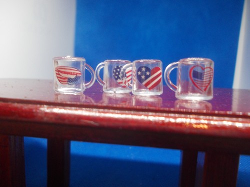 Glass mugs with - with, american