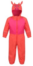 Regatta Charco Waterproof Puddle Suit, Neon Peach Giraffe, 4-5 Years, RRP £40 