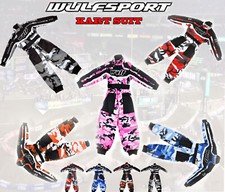 GIRLS KART SUIT WULFSPORT Kids 1Piece Motocross MTB DIRT Bike Overall, Camo Pink