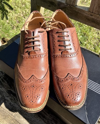 Goor tan brown leather brogues - tan/brown,