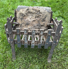 Fire Grate Basket Inglenook Metal Vintage Log Fireside Fireplace Needs Refurb