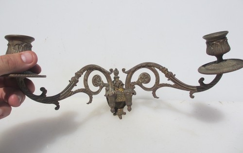 Antique brass piano candle - piano,