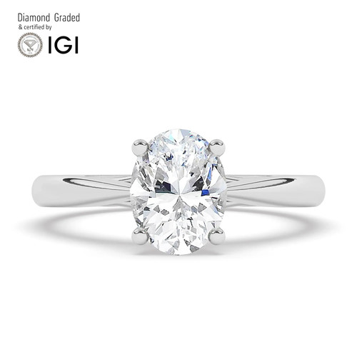 Oval diamond engagement ring - oval,