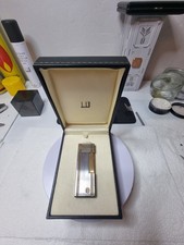 Dunhill Rollagas Silver and Gold Line Lighter with Box and Papers