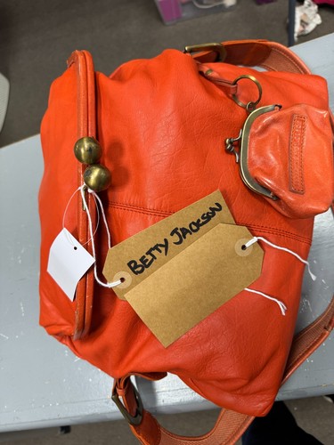 Orange leather betty jackson - orange,