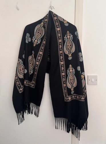 Womens black bohemian - black, pashmina