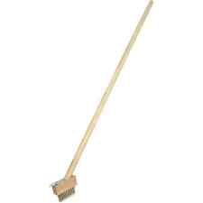 2 In 1 Weed Brush Patio Wire Broom Weed Moss Removal Tool Long Wooden Handle UK