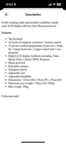 Roger black exercise bike - exercise,