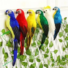 Pack Fake Parrot Bird Artificial Feather Foam Ornament Garden Simulation Decor