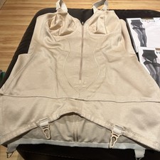 VINTAGE 40 B OPEN CORSELETTE BODYSHAPER GIRDLE CORSET SHAPEWEAR WITH STOCKINGS