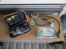 Solder kit, heat shrink pack, solder wire and magnifying lamp all unused