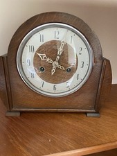 Vintage 1950s Smiths Enfield Wooden Cased Striking Mantle Clock -Needs Attention