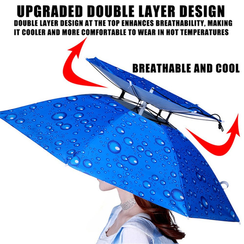 Foldable rain umbrella hat - foldable,