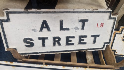 Cast iron street sign - iron,