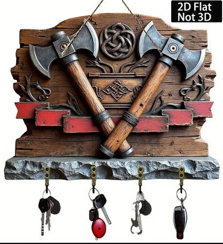 Wooden viking wall mounted - wooden,