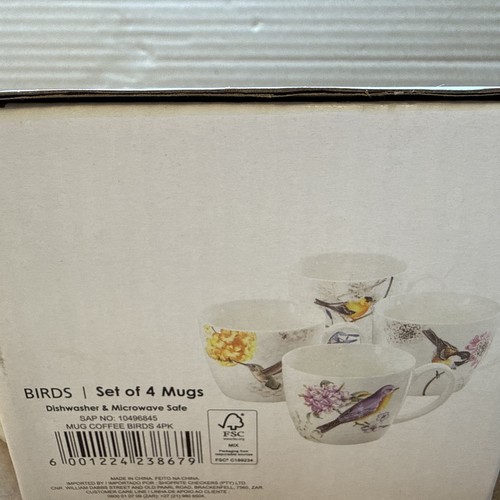 Mugs set bird printed - 4,