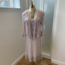 ANN BALON Dress and Bolero Jacket Suit size S (8-10 UK) Lilac Pink BNWT