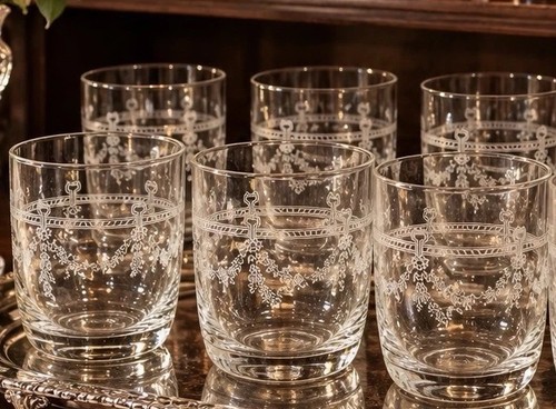 Vintage set crystal cut - set,