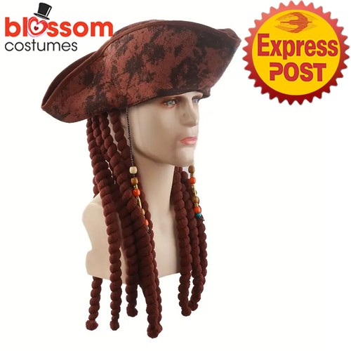 N1432 adult pirate hat wig - hat,