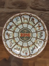 Vintage Wedgewood 1981 Calendar Year Collector Plate, Depicting Horses