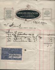 1910 MACCLESFIELD, ARIGHI, BIANCHI & CO. LTD. CABINET MAKERS, FURNISHERS, BILL