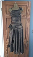 RARE Gina bacconi 1980s Vintage Bronze  Cocktail Dress