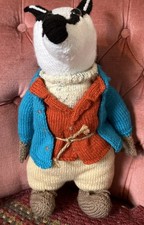 Vintage Hand Knitted Beatrix Potter Tommy Brock Badger Beautifully Detailed