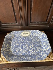 FREDERICK RATHBONE Traditional Burgess Blue Chintz Bread Plate, Rare