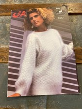 Jaeger Lady's Slash Neck Sweater Knitting Pattern Angora Spun 32 - 40" 5364