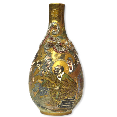 Satsuma pottery ceramic vase - pottery,