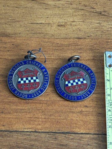 Cricket medals vintage enamel - cricket,