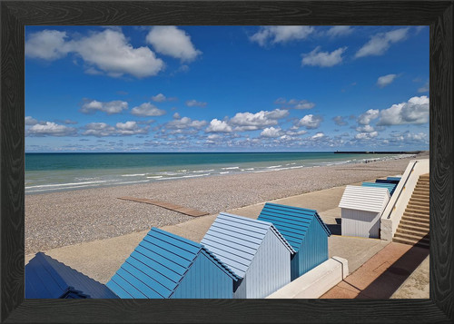 Beach huts the sea framed - by,