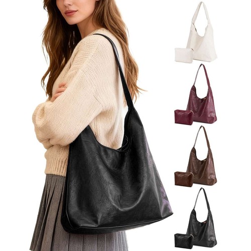 Slouchy bag for women - soft, pu